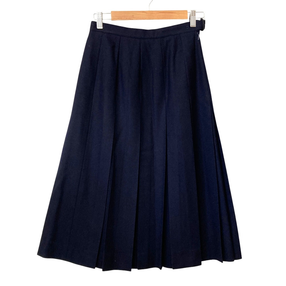 Burberrys Vintage Wool Pleated Skirt