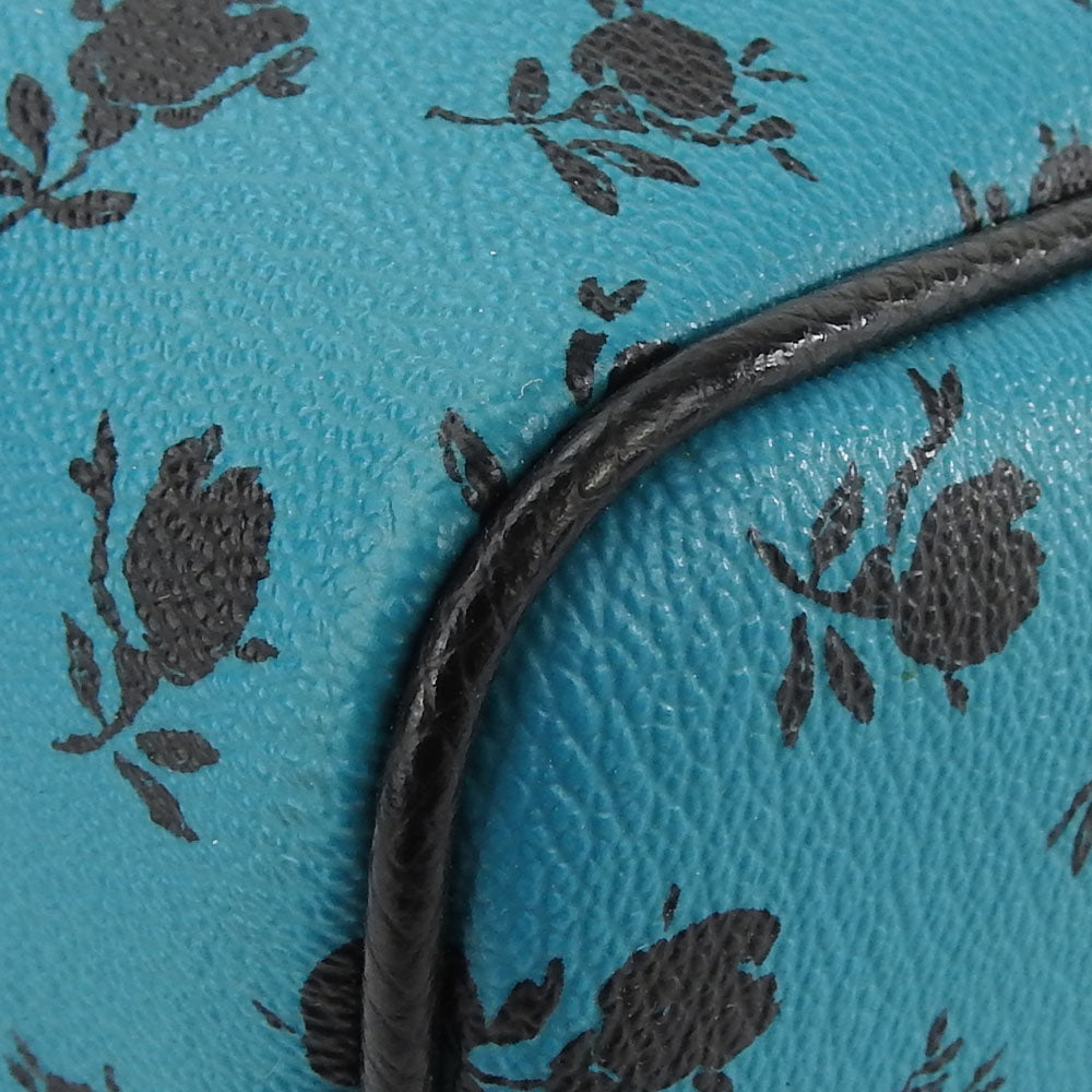 Coach Handbag F38160 PVC Canvas Leather Turquoise