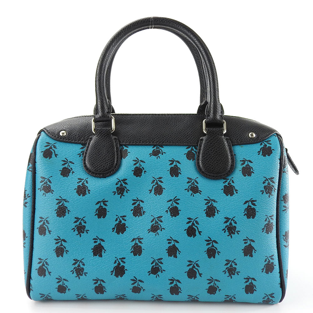 Coach Handbag F38160 PVC Canvas Leather Turquoise