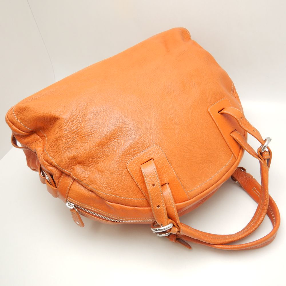 Furla Leather Mini Boston Bag Orange