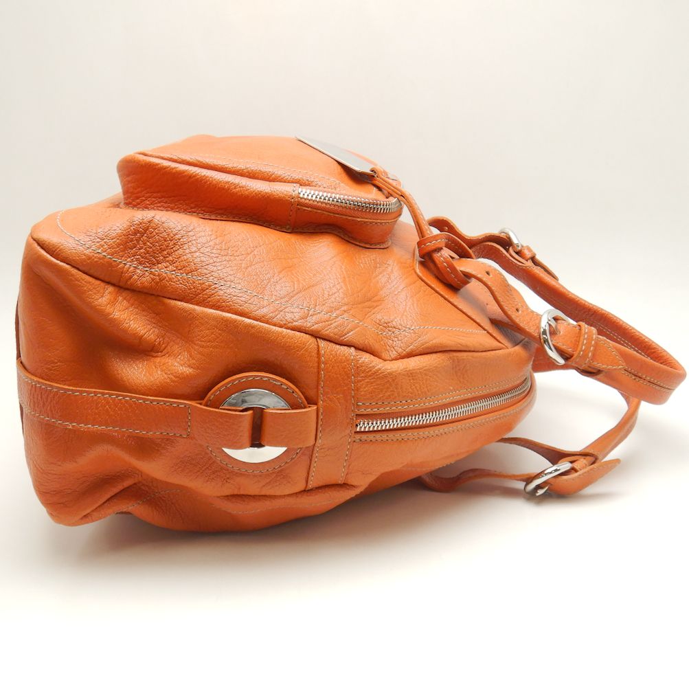 Furla Leather Mini Boston Bag Orange