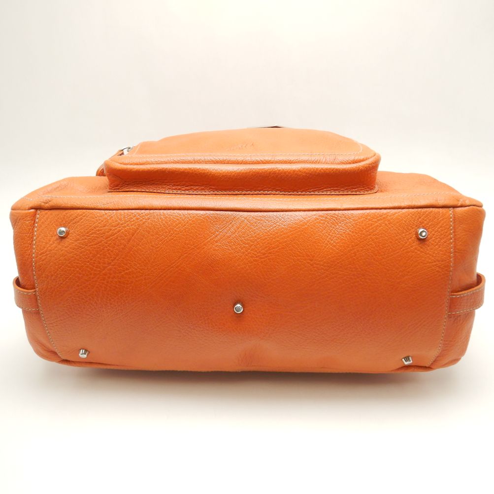 Furla Leather Mini Boston Bag Orange