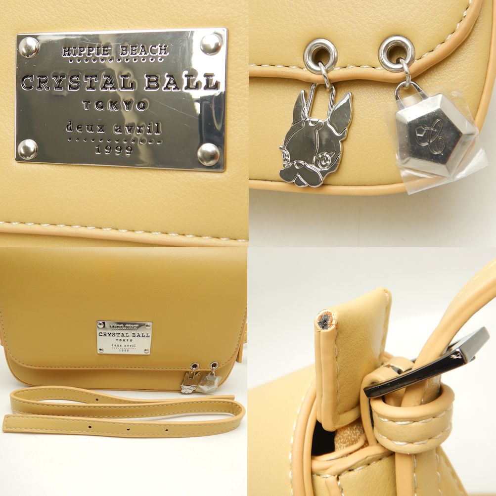 CRYSTAL BALL Leather 2WAY Shoulder Bag Mustard