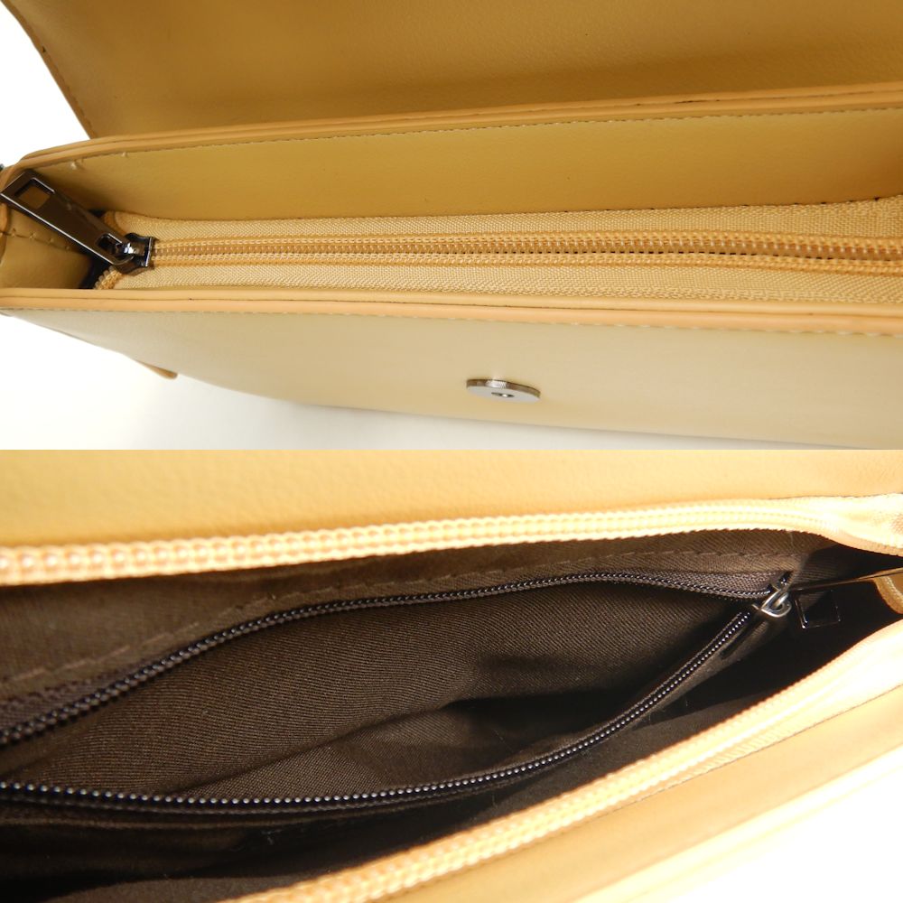 CRYSTAL BALL Leather 2WAY Shoulder Bag Mustard