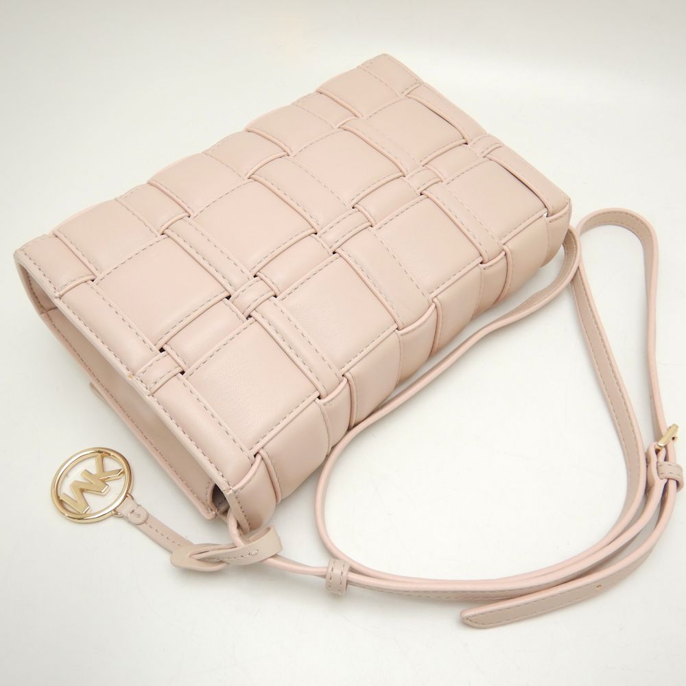 Michael Kors Leather Shoulder Bag Pink Beige