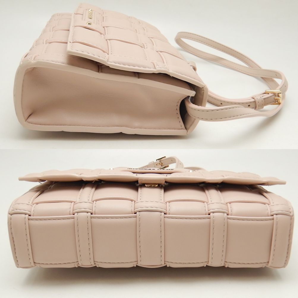 Michael Kors Leather Shoulder Bag Pink Beige