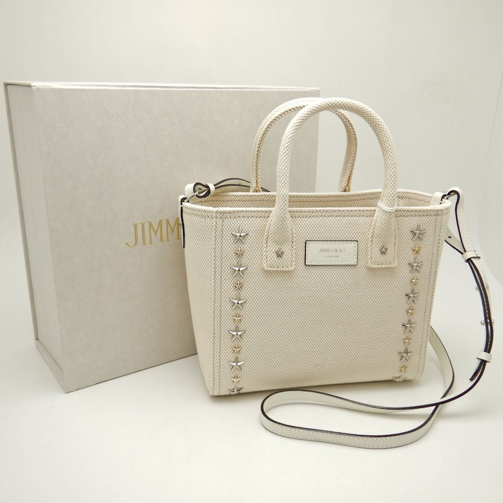 Jimmy Choo Pegasi S Canvas Leather Handbag