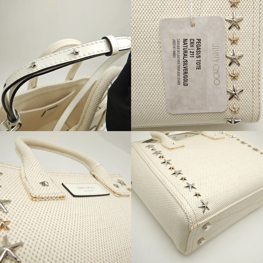 Jimmy Choo Pegasi S Canvas Leather Handbag