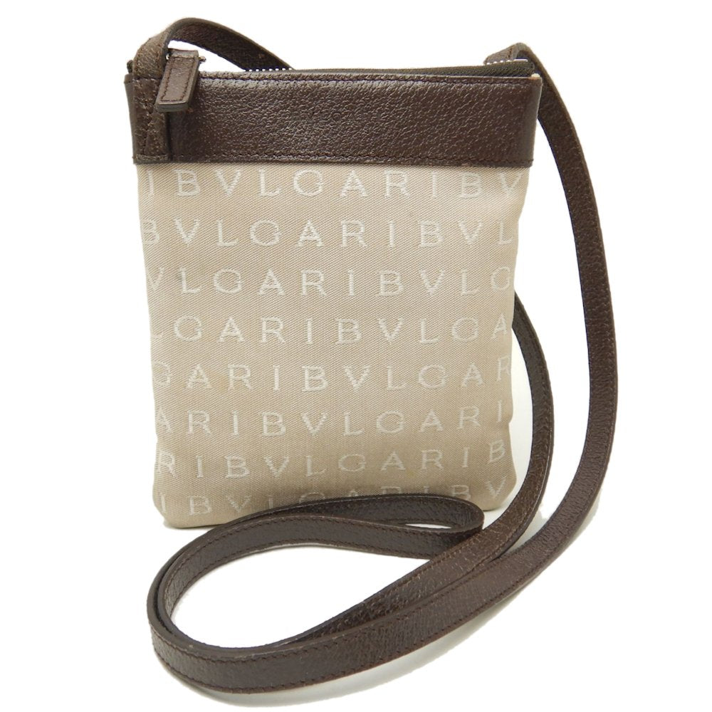 Bvlgari Canvas Leather Shoulder Bag 22588