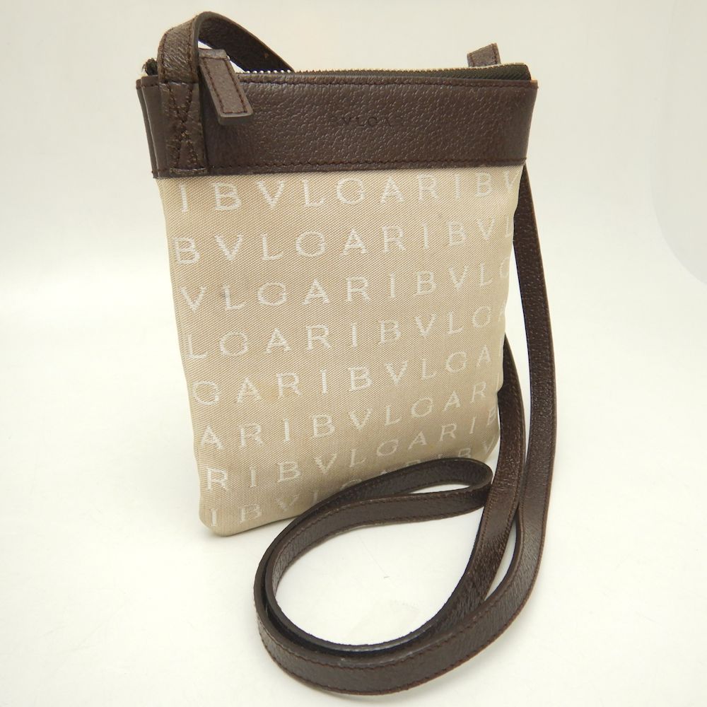 Bvlgari Canvas Leather Shoulder Bag 22588