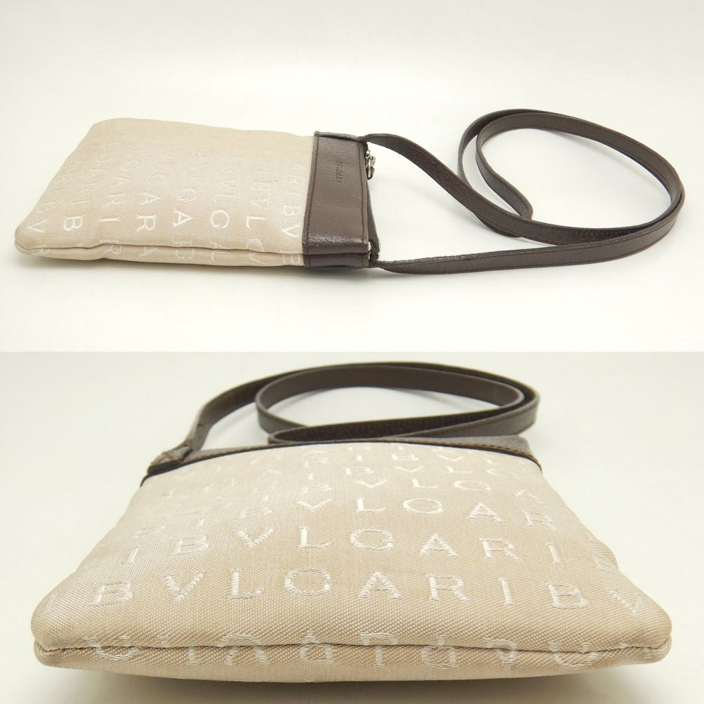 Bvlgari Canvas Leather Shoulder Bag 22588