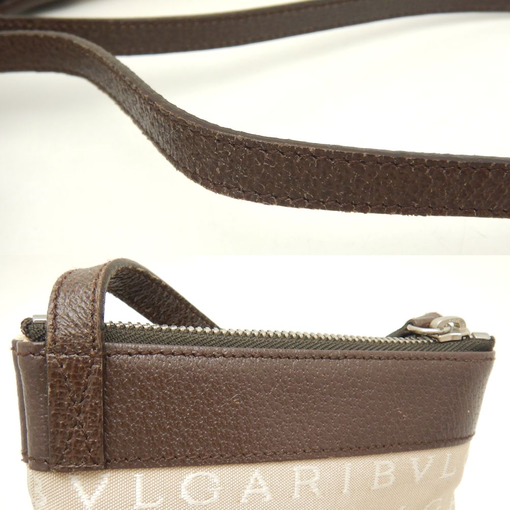 Bvlgari Canvas Leather Shoulder Bag 22588