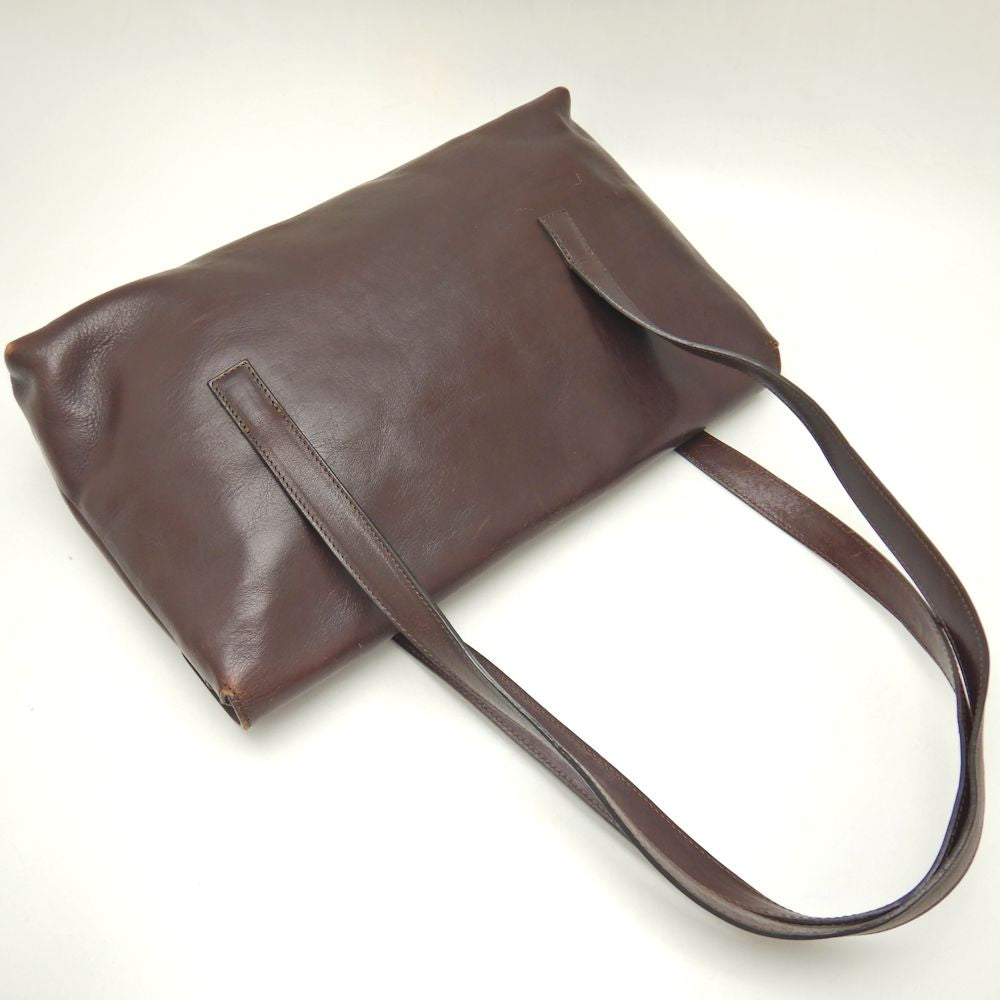 HIROFU Leather Tote Bag Dark Brown