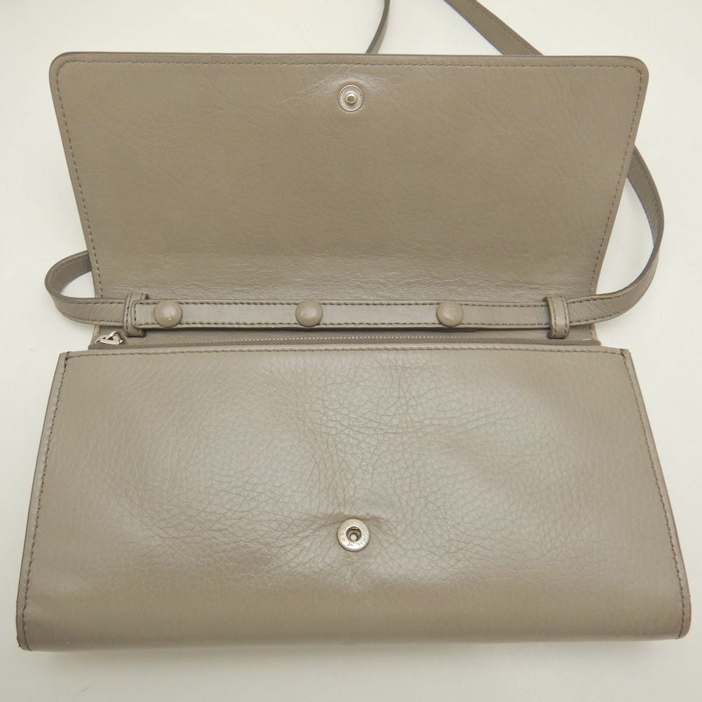 HIROFU Leather Shoulder Bag Beige