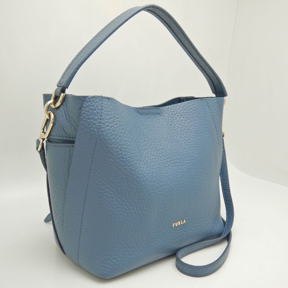 Furla Grace Hobo S Leather Shoulder Bag Blue