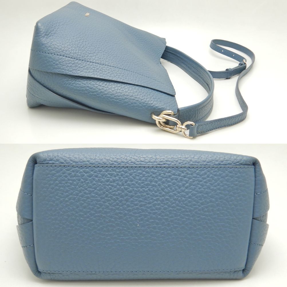 Furla Grace Hobo S Leather Shoulder Bag Blue