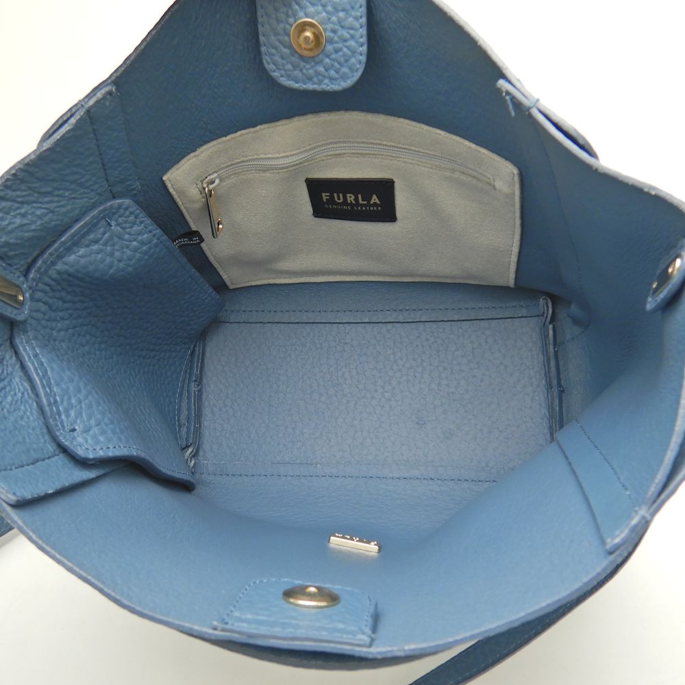 Furla Grace Hobo S Leather Shoulder Bag Blue