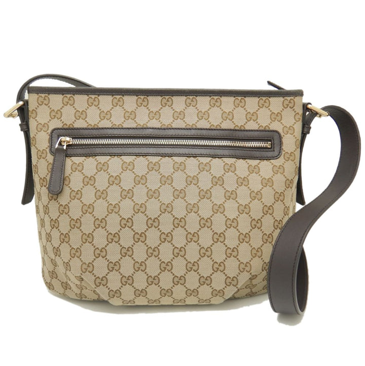 Gucci GG Canvas Shoulder Bag Beige Brown