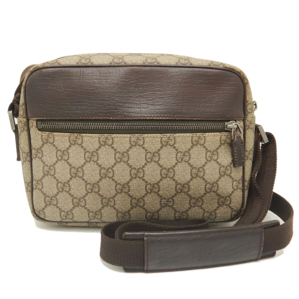 Gucci GG Supreme Canvas Leather Shoulder Bag