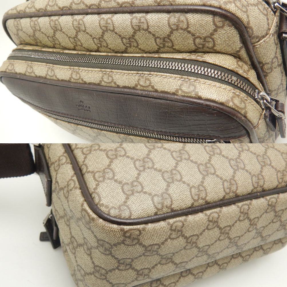 Gucci GG Supreme Canvas Leather Shoulder Bag