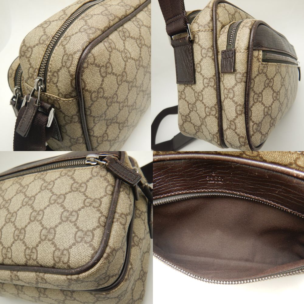 Gucci GG Supreme Canvas Leather Shoulder Bag