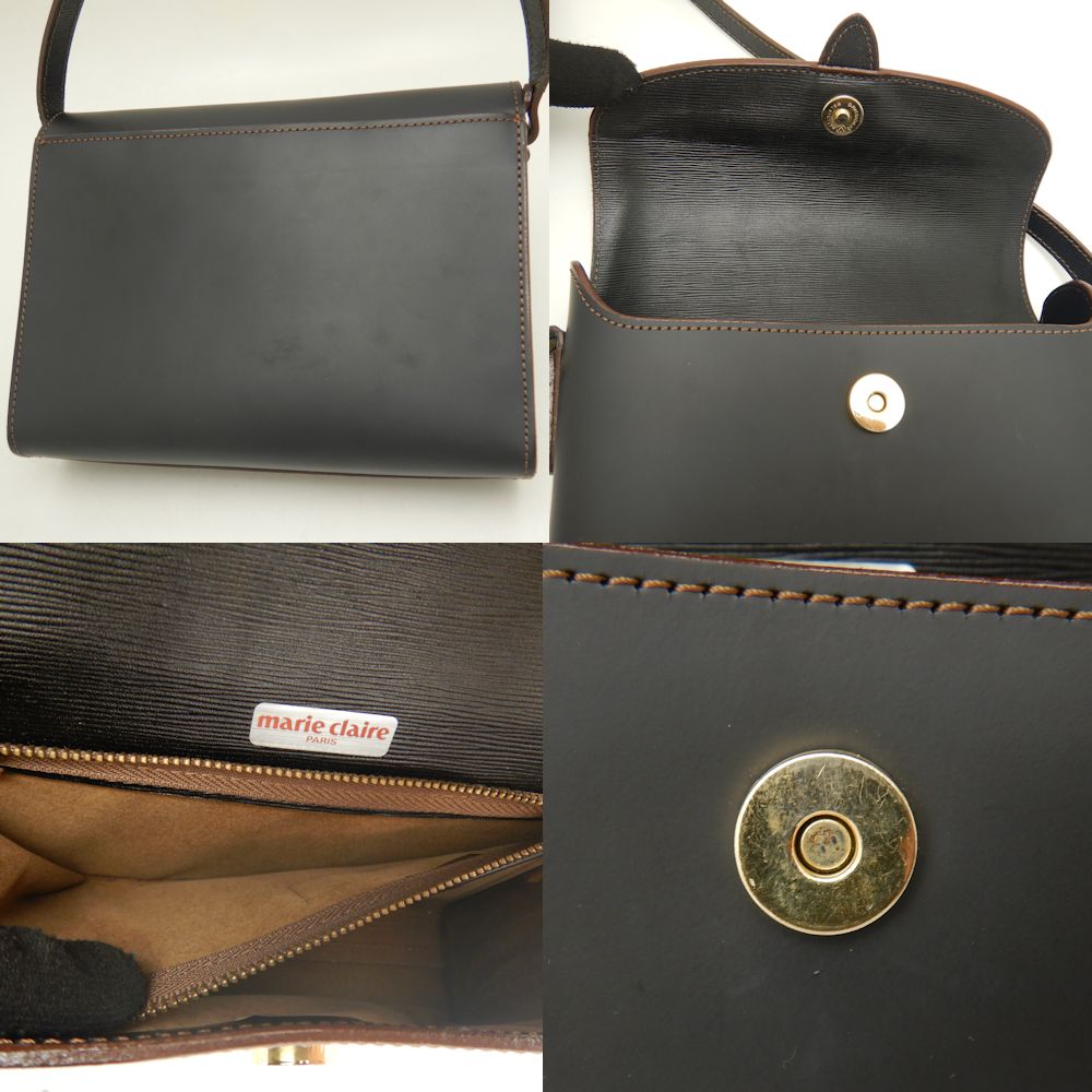 Marie Claire Leather Shoulder Bag Black