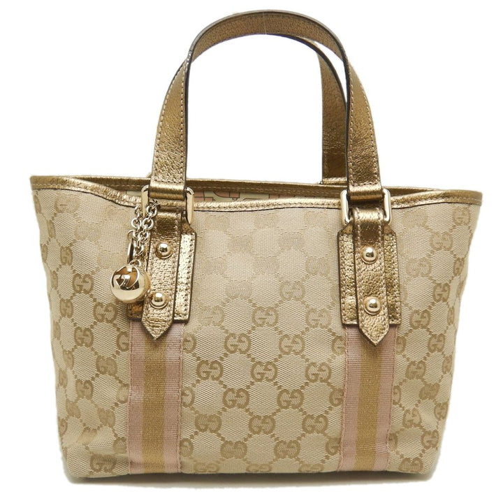 Gucci Mini Handbag GG Canvas Beige Gold