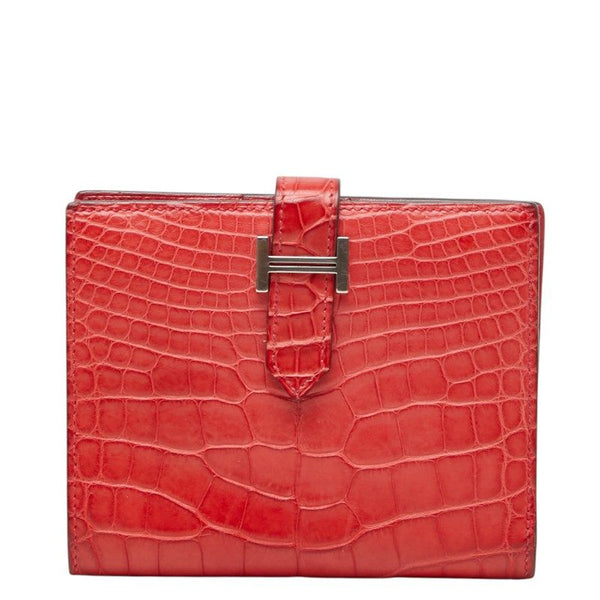 Hermes Bearn Compact Alligator Wallet