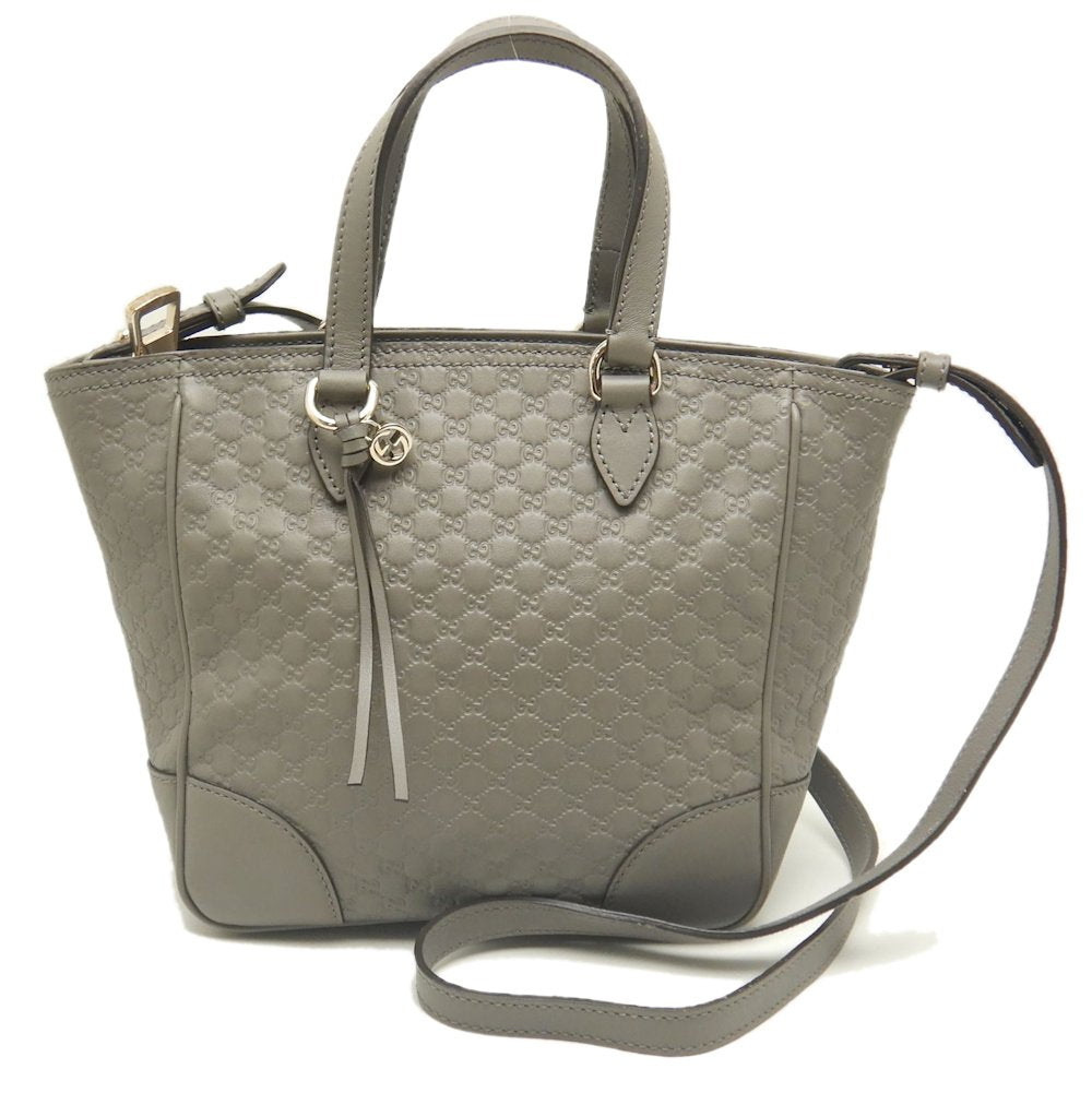 Gucci Leather 2WAY Handbag Gray