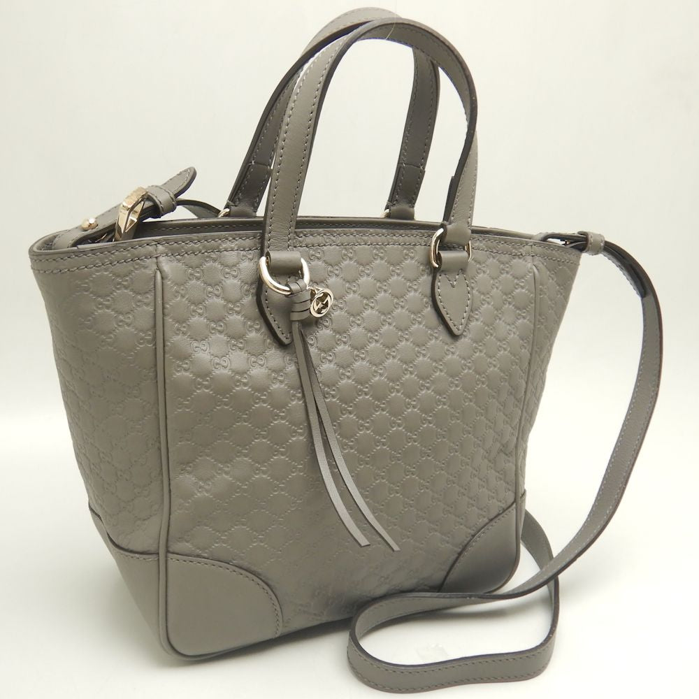 Gucci Leather 2WAY Handbag 449241 Gray