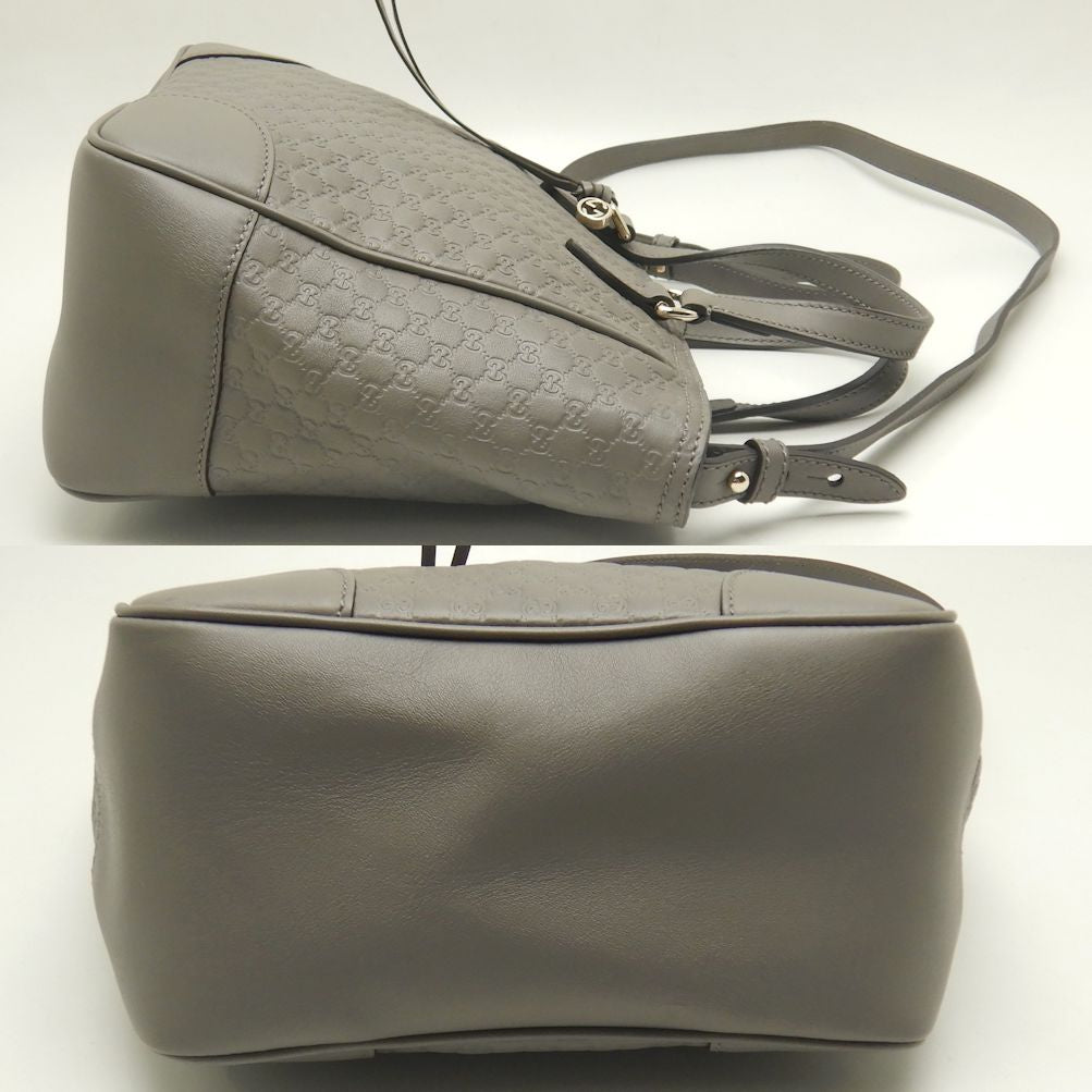 Gucci Leather 2WAY Handbag 449241 Gray