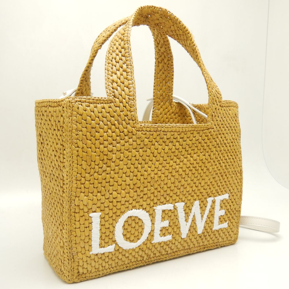 Loewe Raffia Font Tote Small Bag