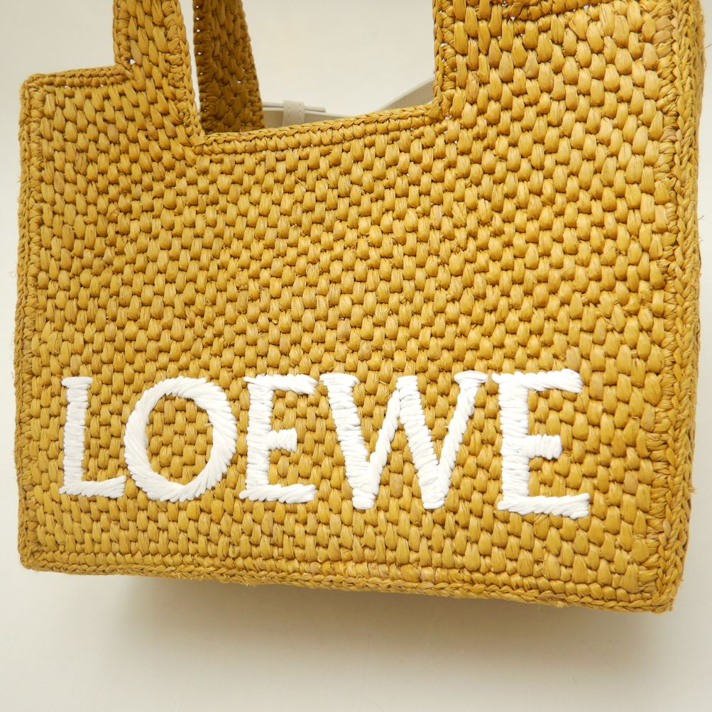 Loewe Raffia Font Tote Small Bag