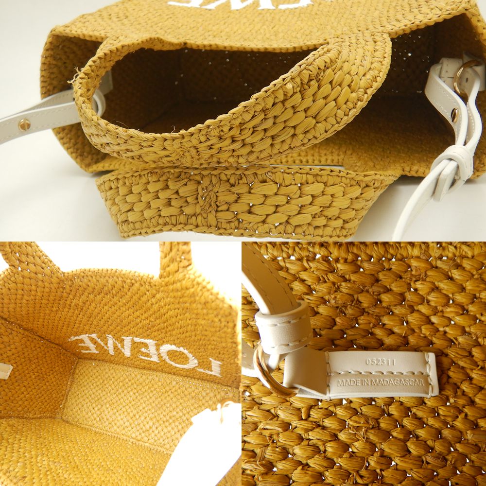 Loewe Raffia Font Tote Small Bag