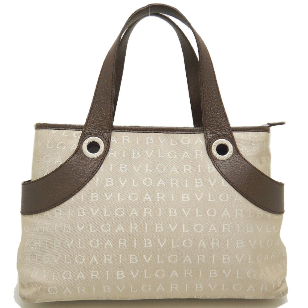 Bvlgari Canvas Leather Tote Bag