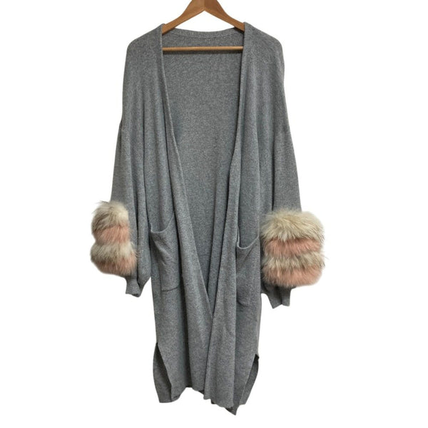 GRACE Class Fox Fur Knit Cardigan