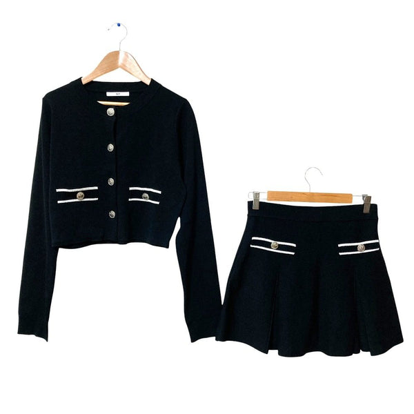 SLY MILANO RIB KNIT cardigan skirt set