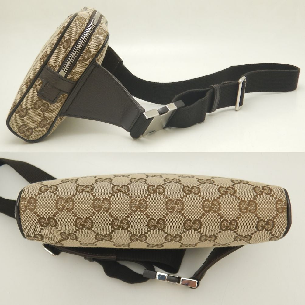 Gucci GG Canvas Leather Waist Bag 449174