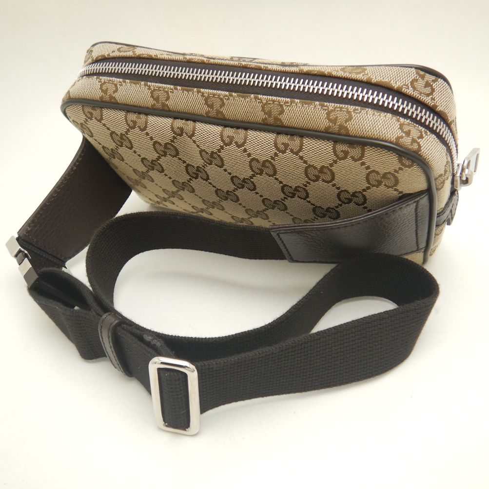 Gucci GG Canvas Leather Waist Bag 449174