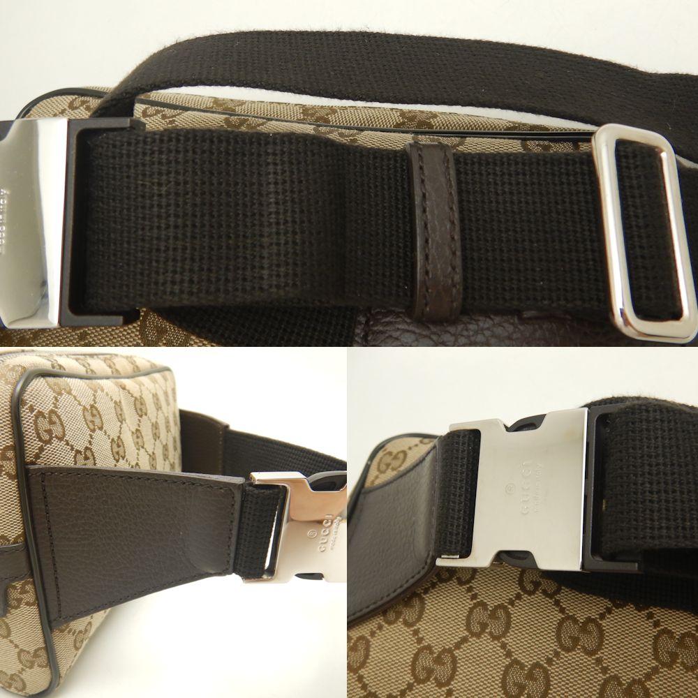 Gucci GG Canvas Leather Waist Bag 449174