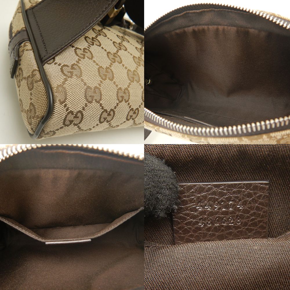 Gucci GG Canvas Leather Waist Bag 449174