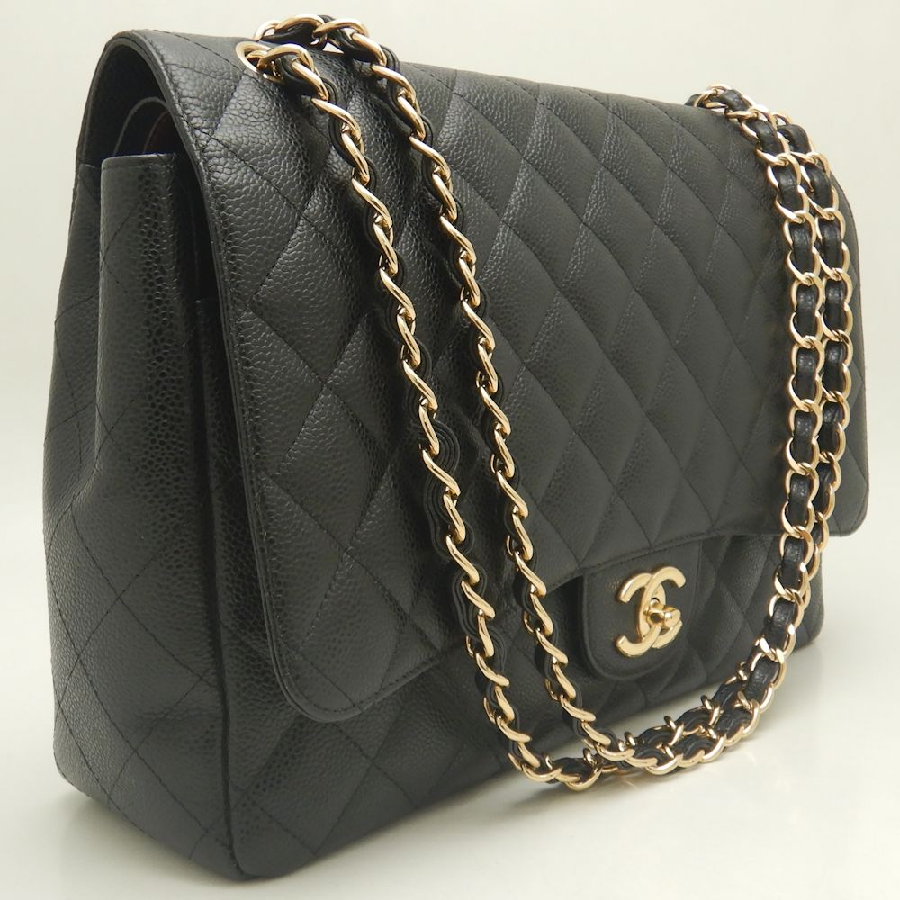 Chanel Caviar Skin Flap Chain Shoulder Bag