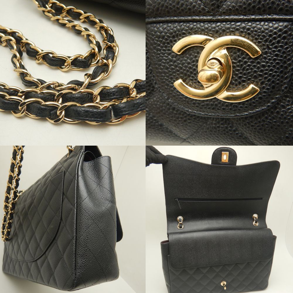 Chanel Caviar Skin Flap Chain Shoulder Bag