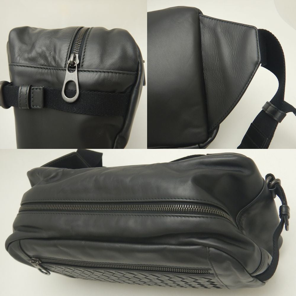 Bottega Veneta Leather Body Bag Black