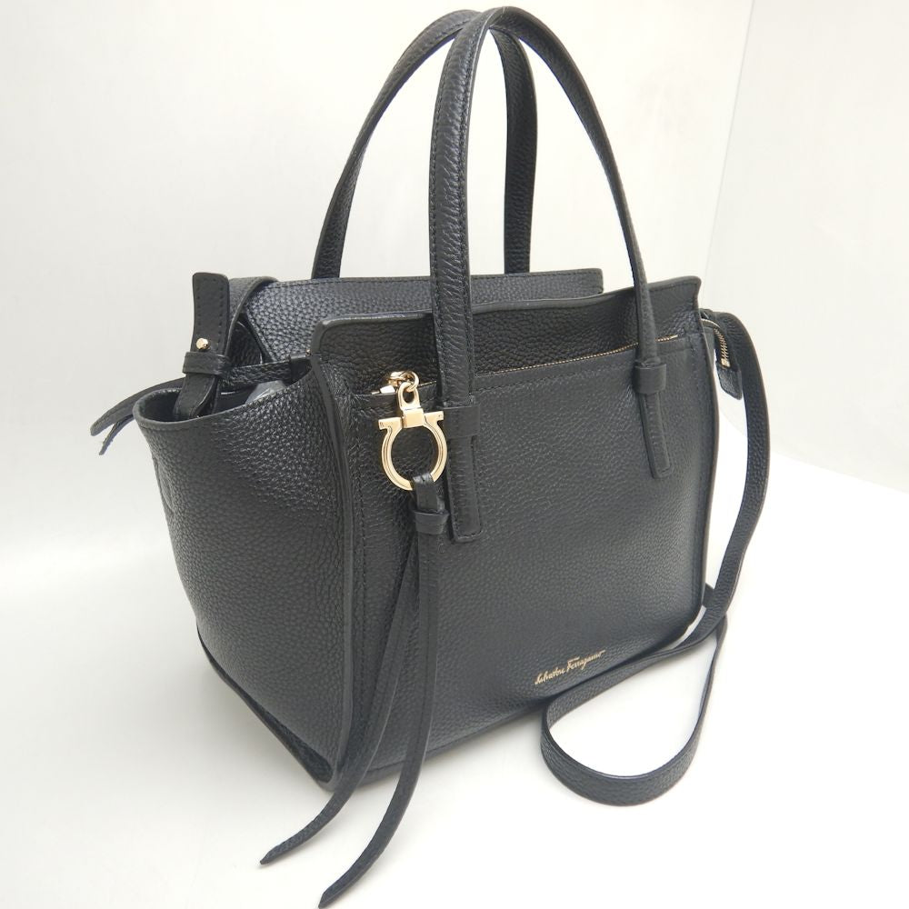 Salvatore Ferragamo Amy 2WAY Leather Handbag Black