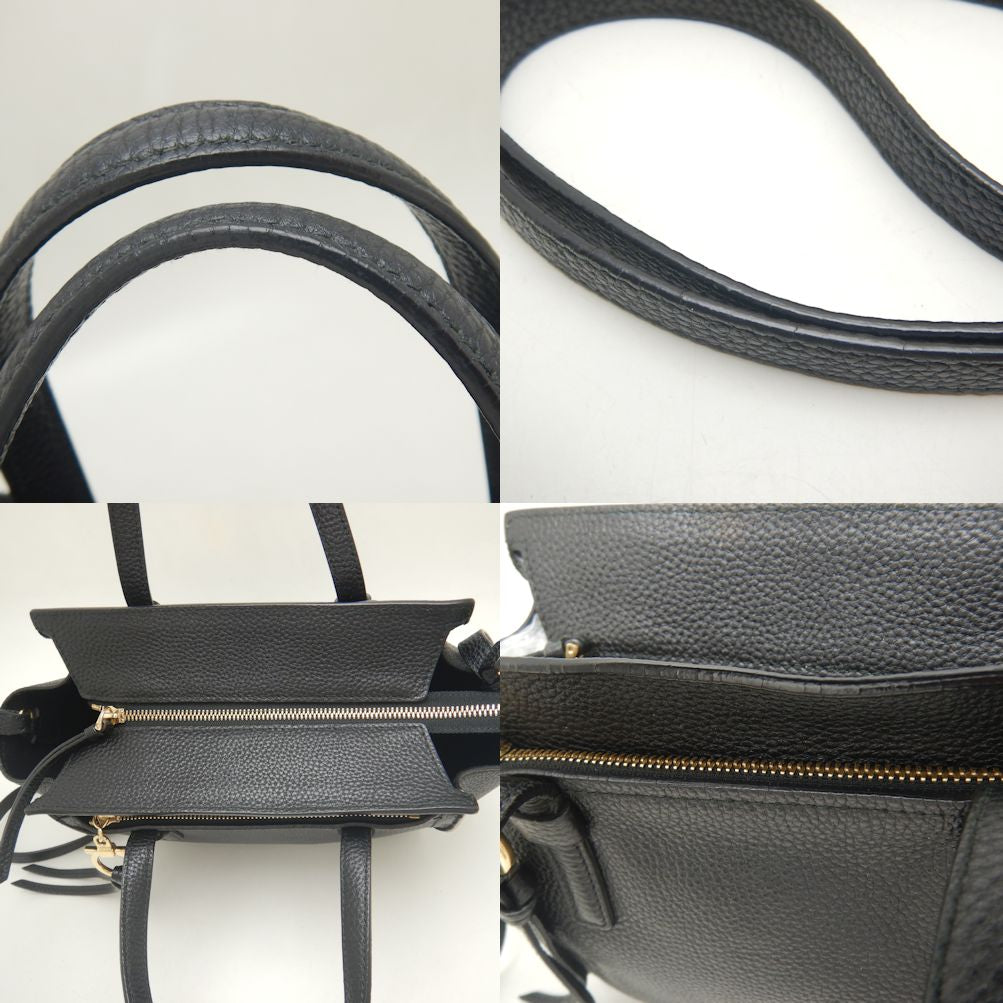 Salvatore Ferragamo Amy 2WAY Leather Handbag Black