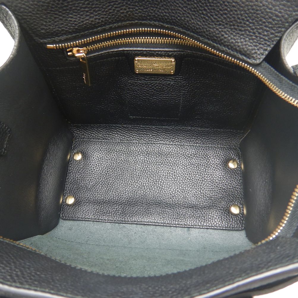 Salvatore Ferragamo Amy 2WAY Leather Handbag Black