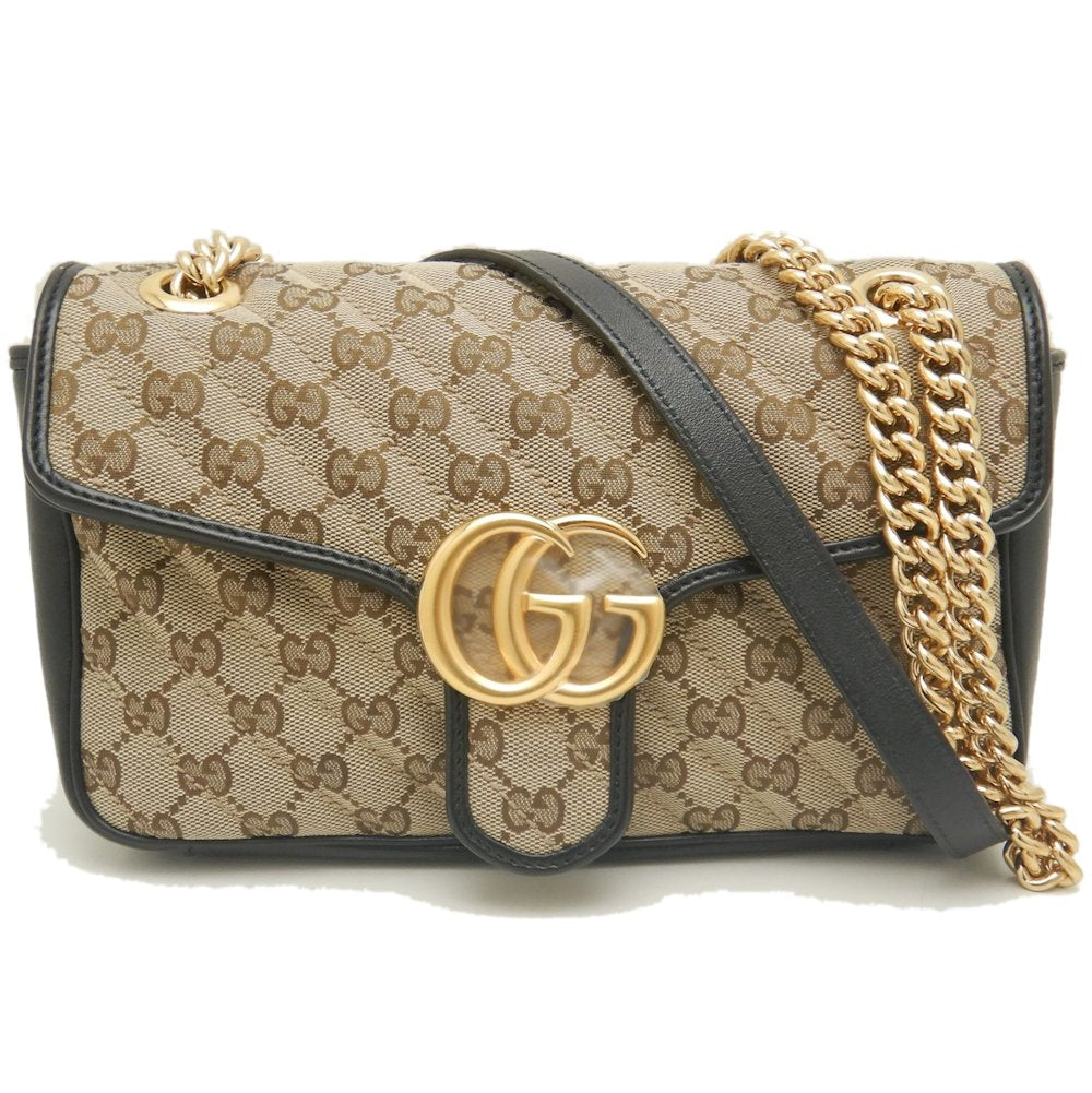 Gucci Quilted Small Chain Shoulder Bag Canvas Leather