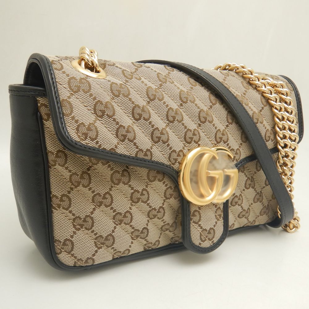 Gucci Quilted Small Chain Shoulder Bag Canvas Leather