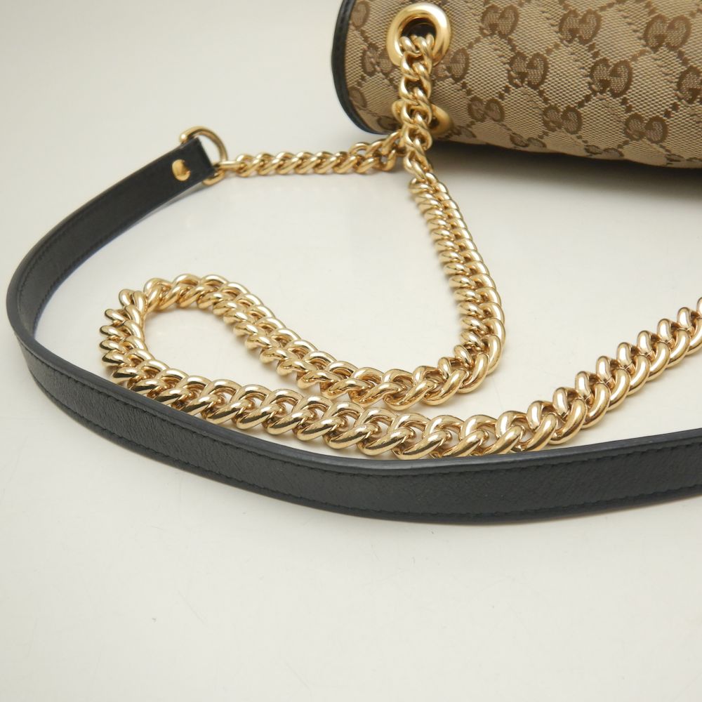 Gucci Quilted Small Chain Shoulder Bag Canvas Leather